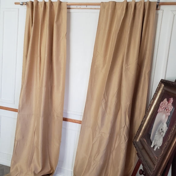 JC Penney Curtains 2 panels 80" x 106"  Gold  Lined Hidden Tab Weighted NEW - Picture 5 of 14